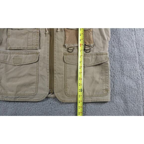 Vintage Banana Republic Vest M Adventure Outfitters Khaki Fishing Hunting Hooded - Picture 7 of 7